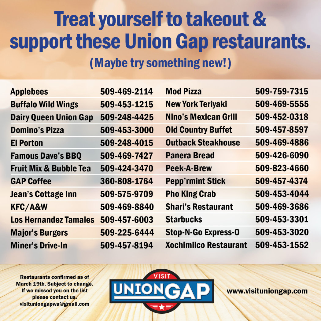 Takeout and drive thru restaurants open